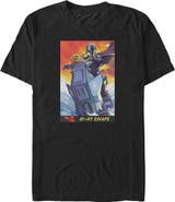 Star Wars: The Mandalorian and Grogu Men's Star Wars The Mandalorian and Grogu AT RT Escape Comic Art  Graphic T-Shirt