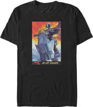Star Wars: The Mandalorian and Grogu Men's Star Wars The Mandalorian and Grogu AT RT Escape Comic Art  Graphic T-Shirt