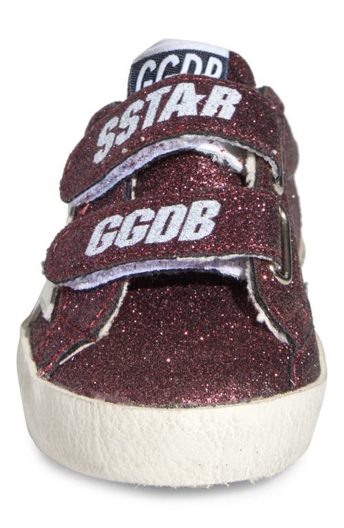 Golden Goose Kids' Old School Glitter Sneaker In Bordeaux/white