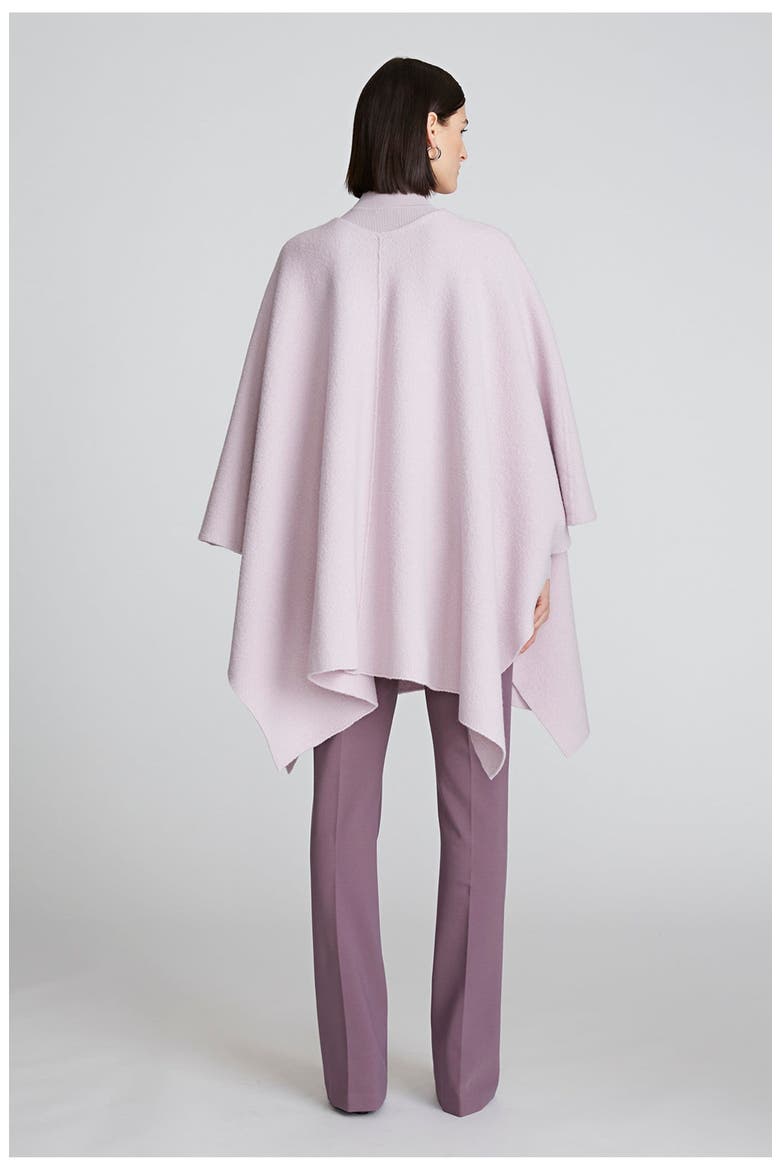 Bridget Poncho In Boiled Wool, Alternate, color, Light Plum