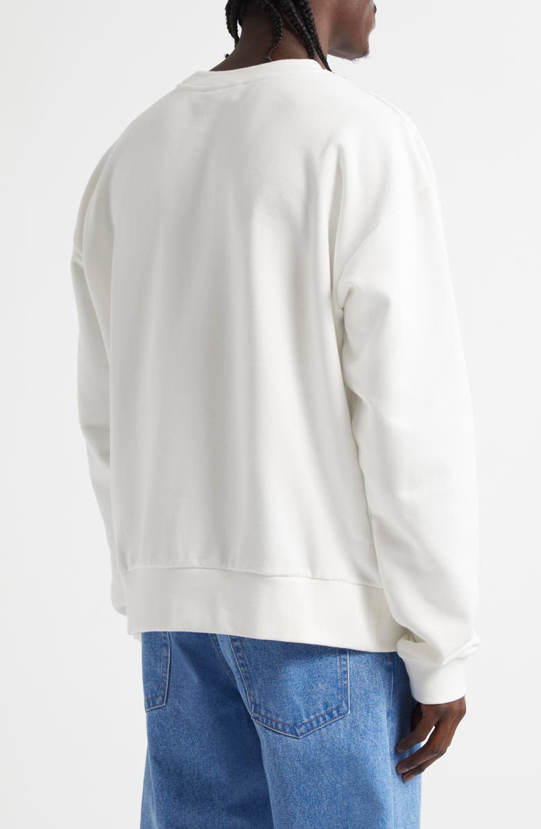 Marni Embroidered Logo Patch Sweatshirt, Alternate, color, Natural White