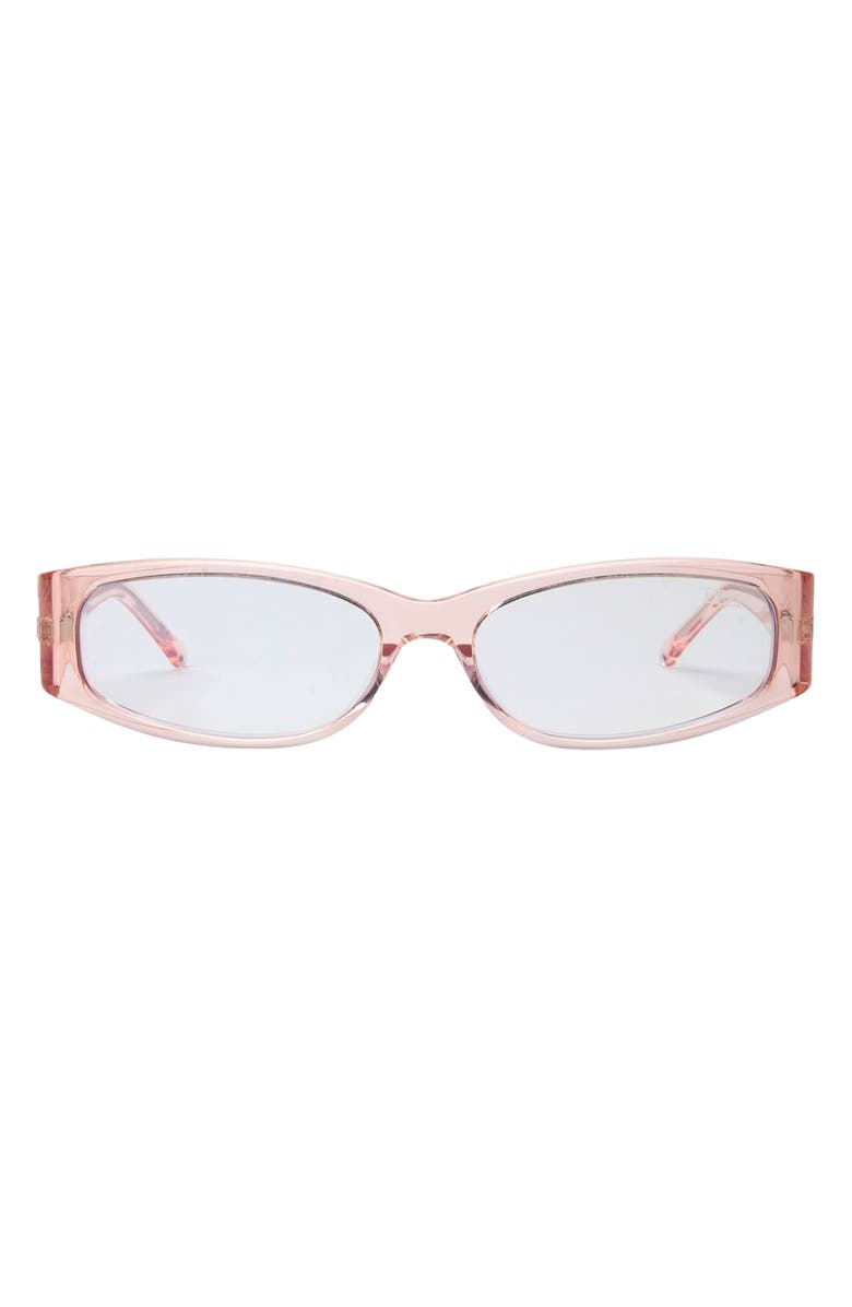 DEZI Desk Sidez 57mm Rectangular Blue Light Blocking Glasses, Main, color, Crystal Pink / Bluelight