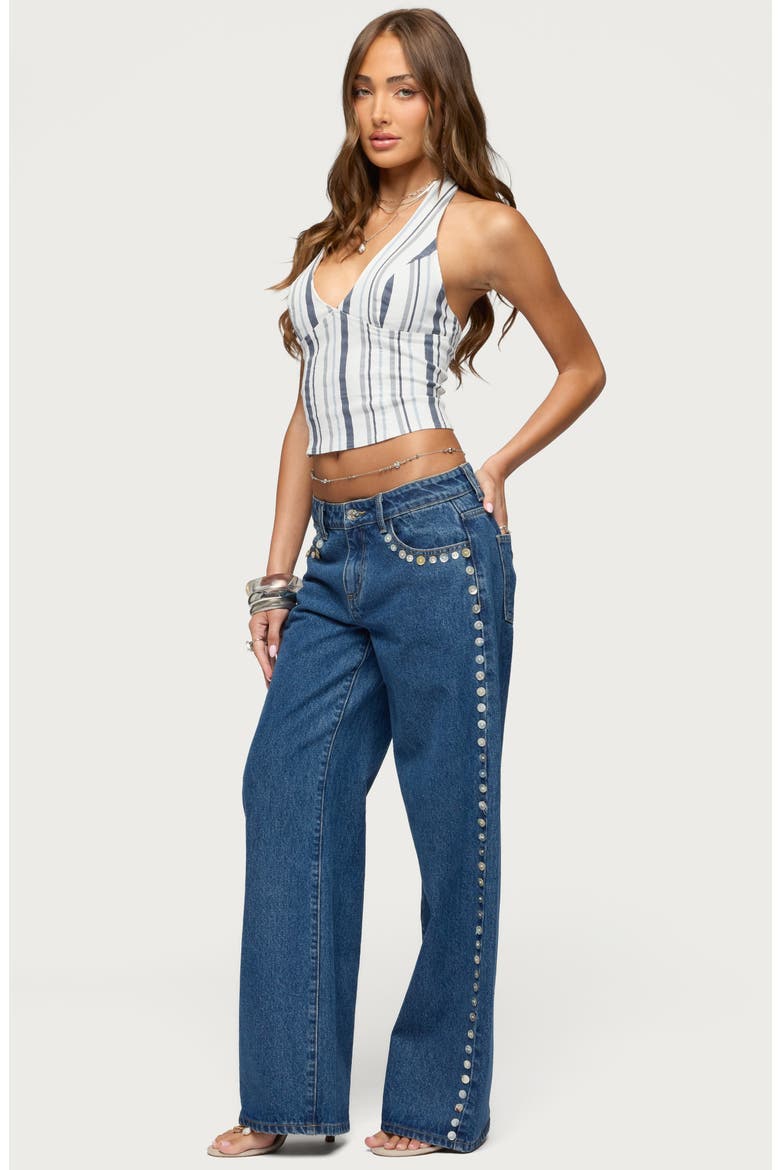 Sofey Stripe Denim Halter Top, Alternate, color, MIX