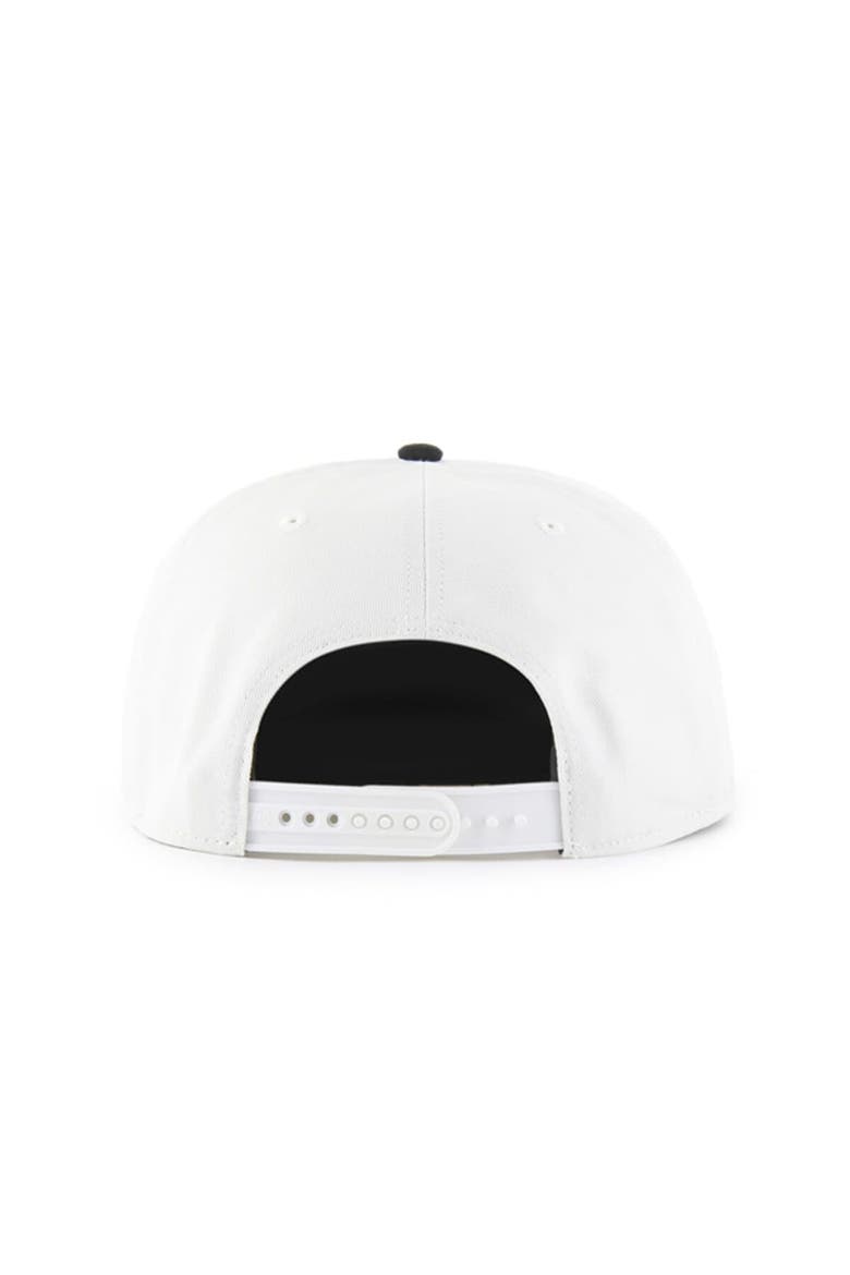 Men's '47 White/Navy Dallas Cowboys Foundational Captain Snapback Hat, Alternate, color, White