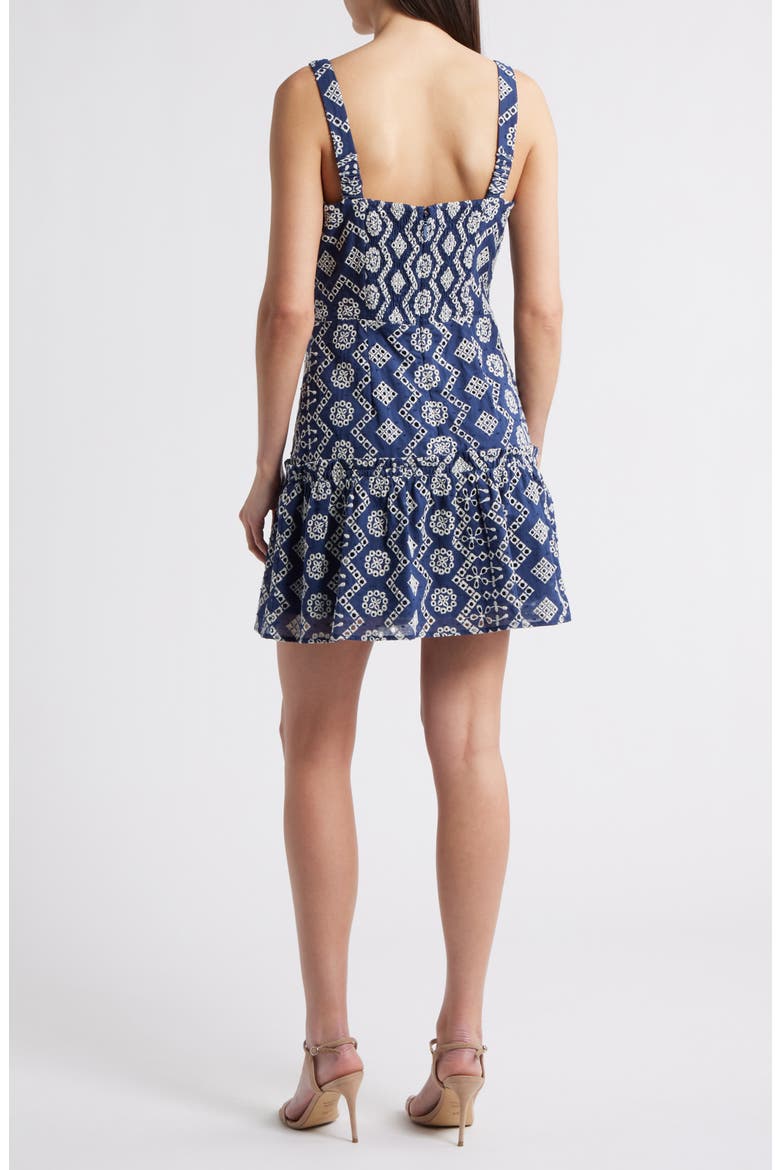 Vanni Eyelet Embroidered Minidress, Alternate, color, NAVY