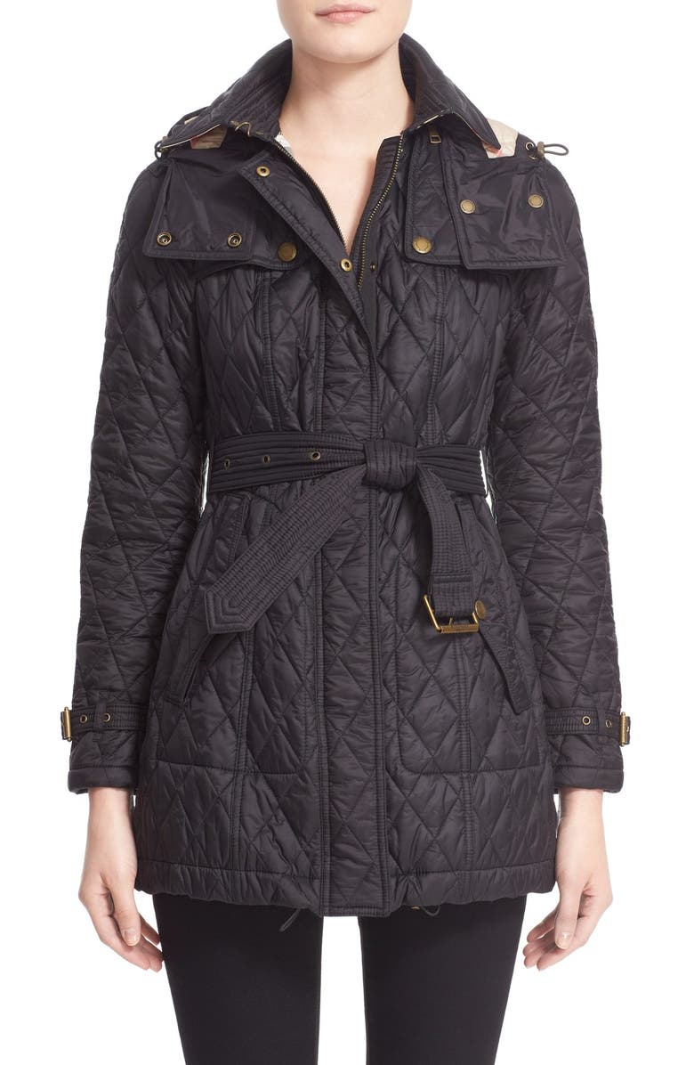 Burberry Finsbridge Belted Quilted Jacket, Main, color,