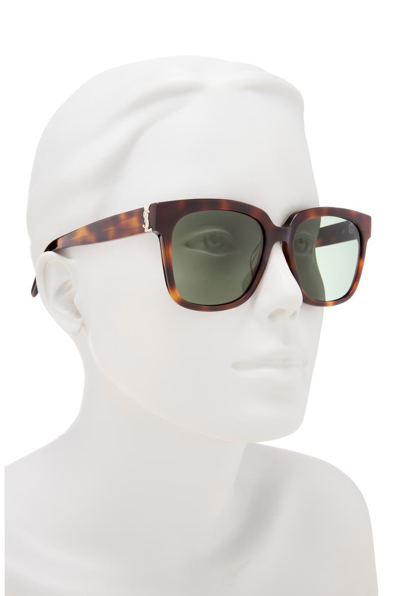 Square 54mm Sunglasses, Alternate, color, HAVANA HAVANA GREEN