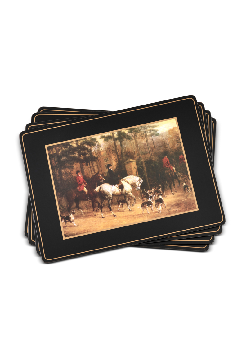 Tally Ho Set of 4 Cork Back Placemats, Main, color, Multi