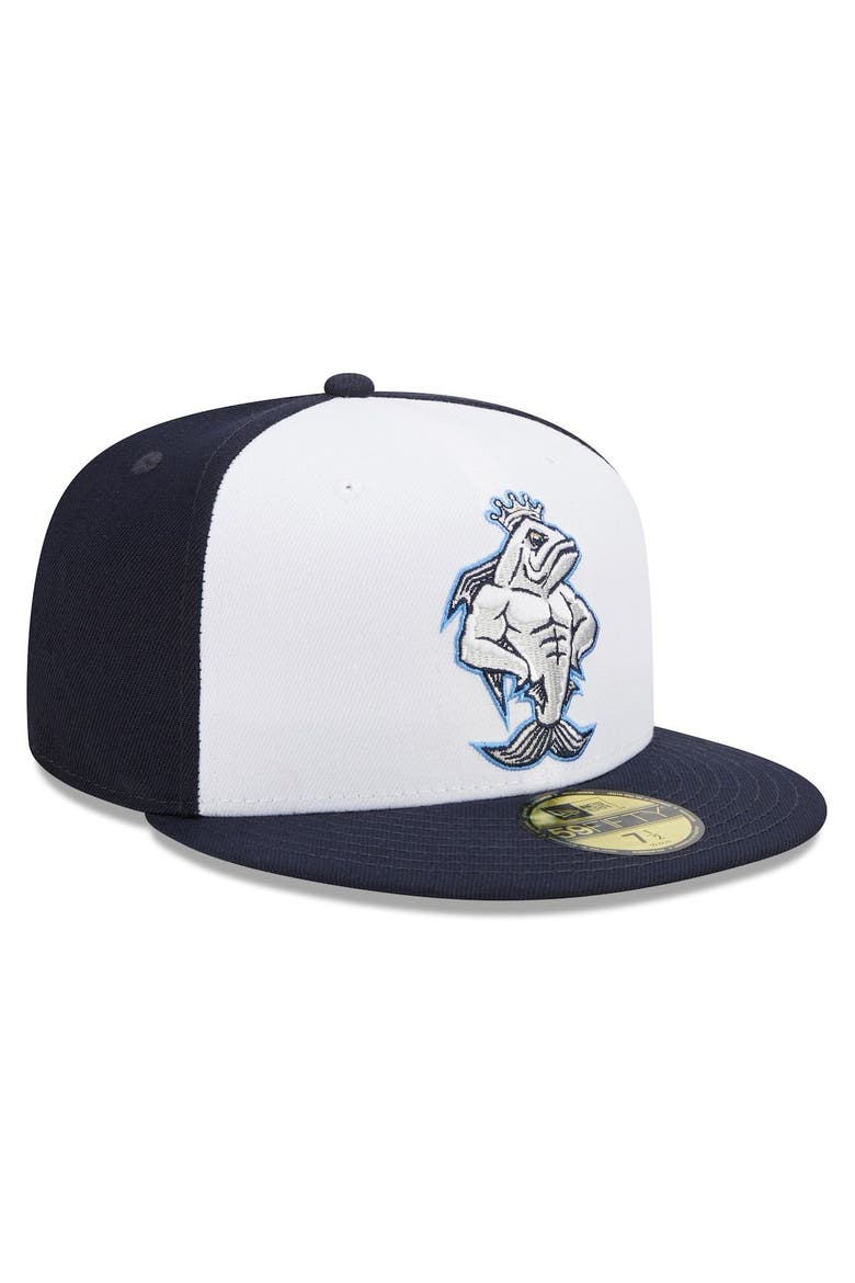 Men's New Era White/Navy Tampa Tarpons Marvel x Minor League 59FIFTY Fitted Hat, Alternate, color, White