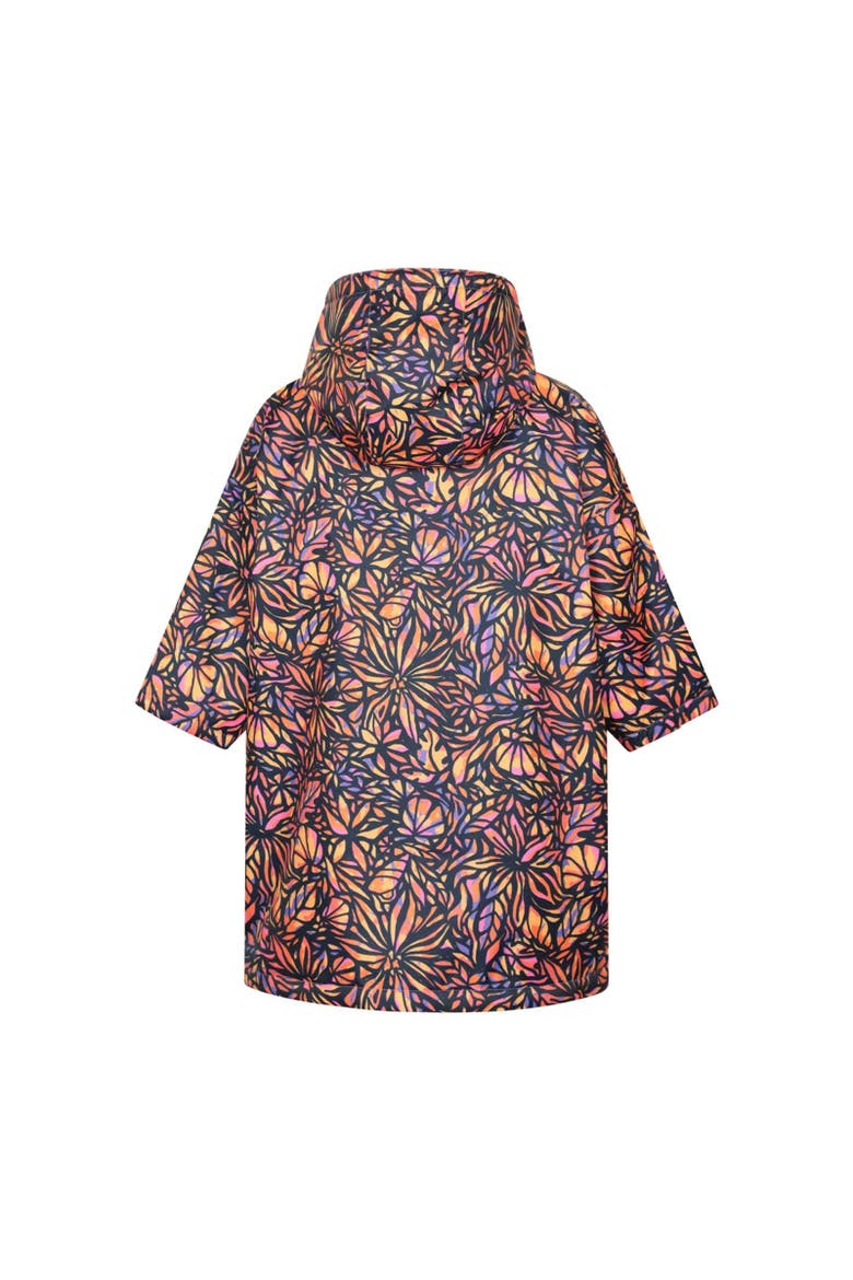 Childrens/Kids Tidal Flowers Waterproof Changing Robe, Alternate, color, Navy