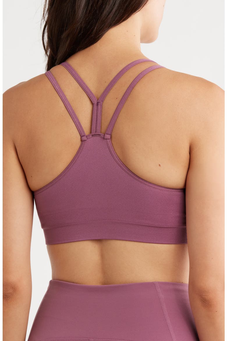Seamless Strappy Sports Bra, Alternate, color, PURPLE THUNDER