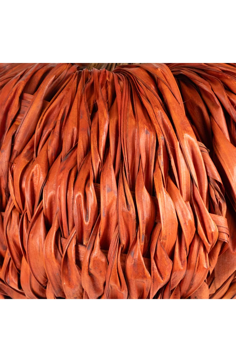 Northlight Woven Rattan Fall Harvest Pumpkin Decoration - 8.5", Alternate, color, Orange