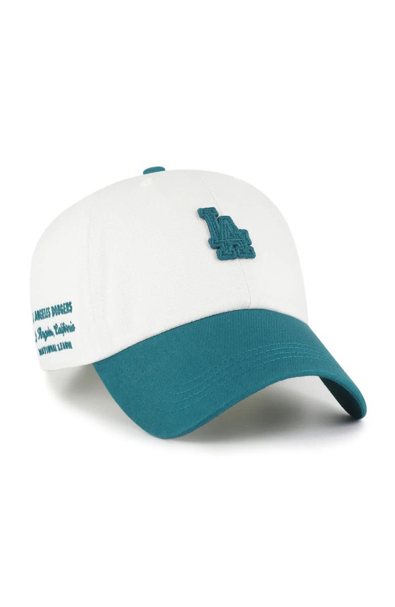 '47 Men's '47 White/Teal Los Angeles Dodgers Contemporary Tonal Clean Up Adjustable Hat, Alternate, color, White