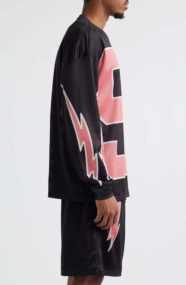 CRIMINAL DAMAGE 91 Mesh Long Sleeve T-Shirt, Alternate, color, Caviar/Coral