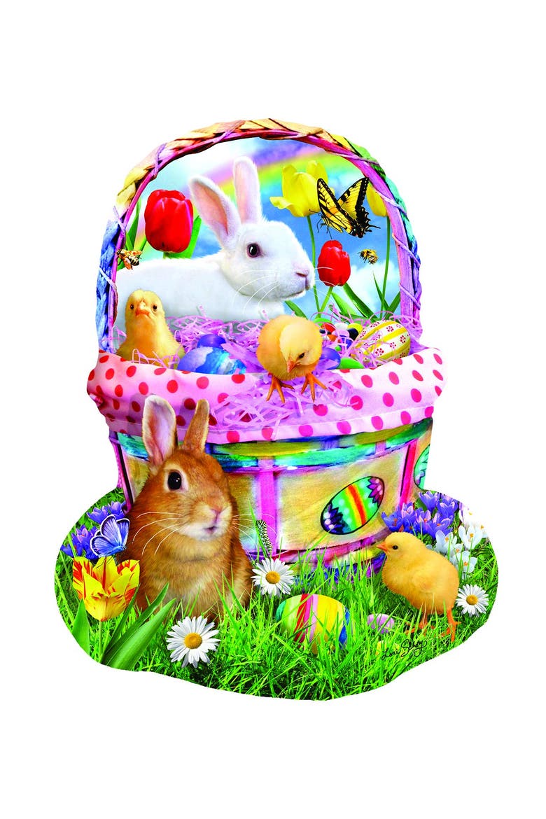 Bunny's Easter Basket 1000 piece Jigsaw Puzzle for Adults Special Shape, Alternate, color, Multicolor