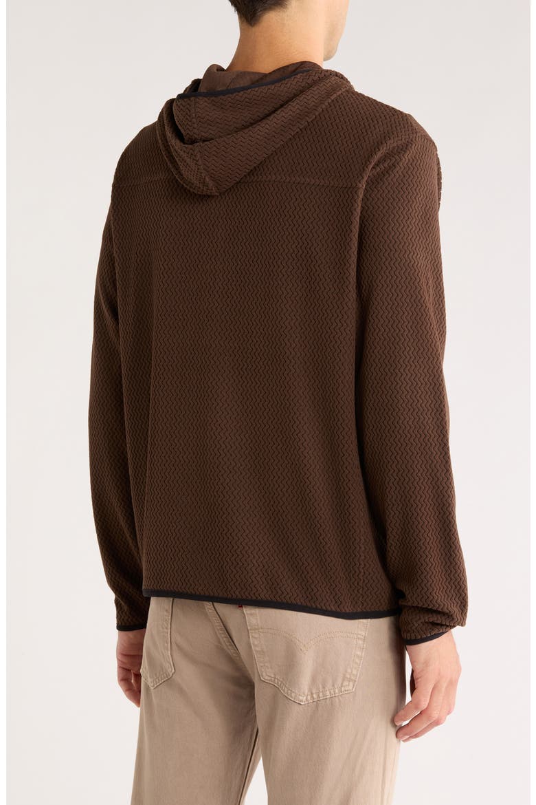 Vault Chevron Knit Zip Hoodie, Alternate, color, DARK BROWN