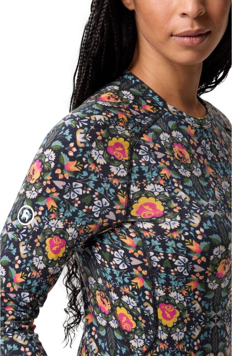 Backcountry Cedars Rws Merino Lt-Wt Baselayer Crew Top - Women's, Alternate, color, Tyrol Floral Print