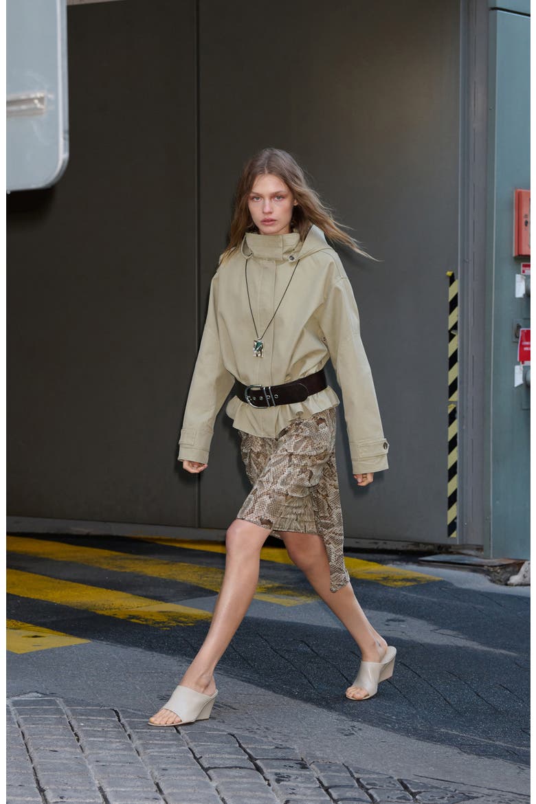 High Neck Oversize Parka with Removable Hood, Alternate, color, KHAKI