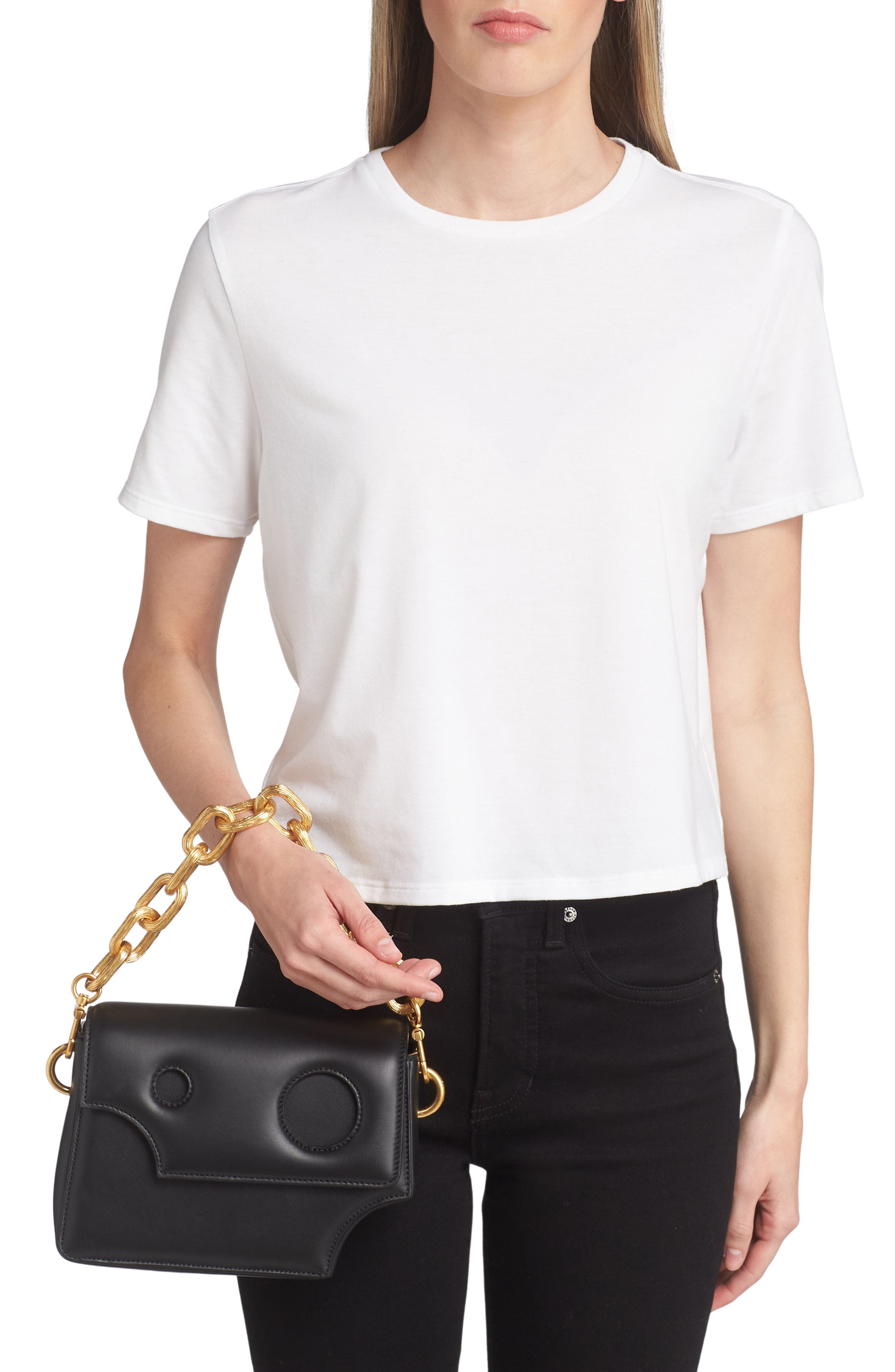 Off-White Burrow 22 Leather Shoulder Bag, Alternate, color, 