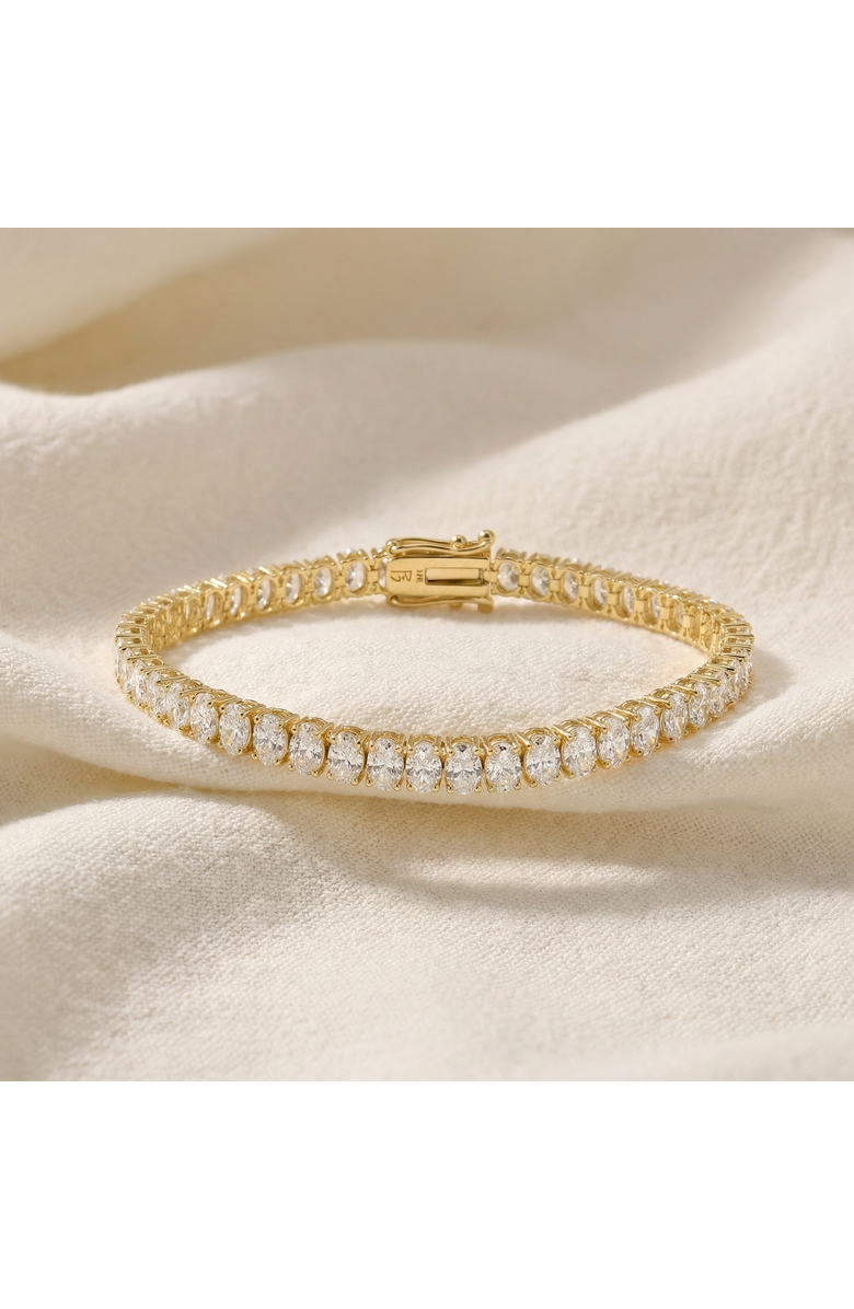 Bliss Diamond 10Ct Oval Diamond Tennis Bracelet 14k Gold 7" Lab Grown, Alternate, color, 14K Yellow Gold
