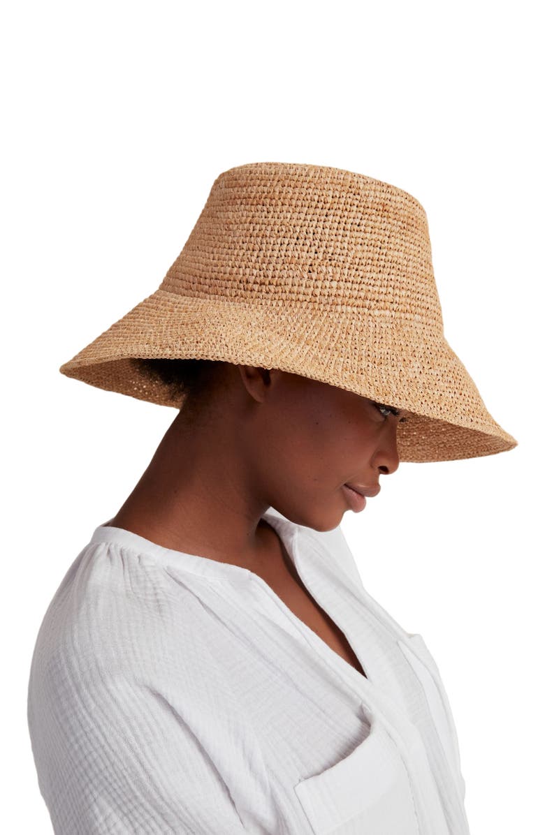 Haven Well Within Raffia Bucket Hat, Main, color, Natural