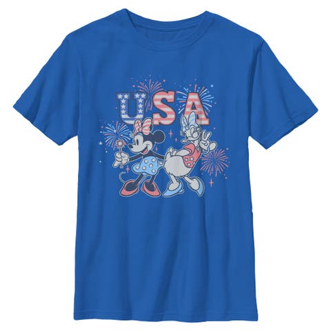 Boy's Mickey & Friends Minnie and Daisy Fireworks  Graphic T-Shirt