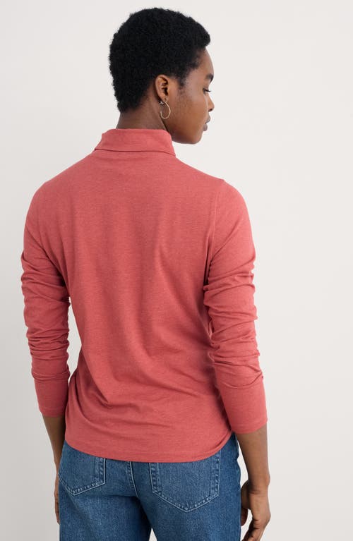 Seasalt Cornwall Landing Turtleneck Stretch Organic Cotton Top In Red