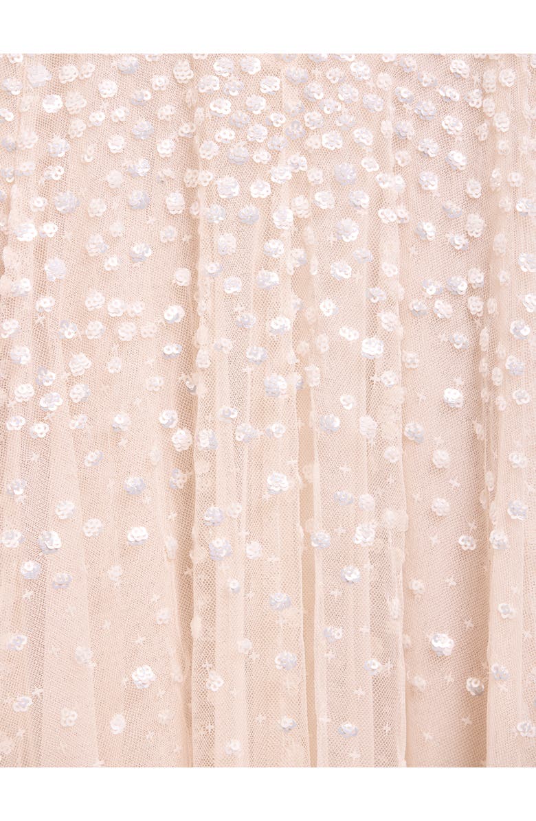 Needle & Thread Dappled Sequin Cape Ankle Gown, Alternate, color, Cream