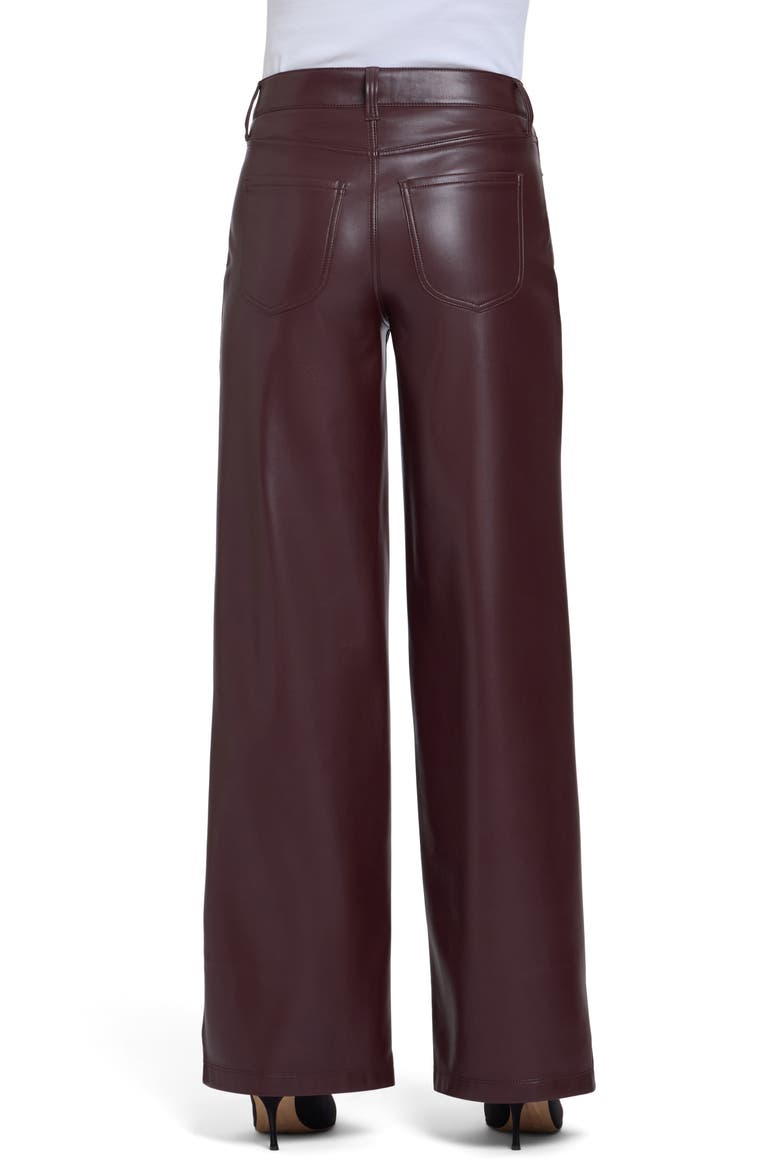 Teresa Faux Leather Wide Leg Pants, Alternate, color, BITTER CHOCOLATE