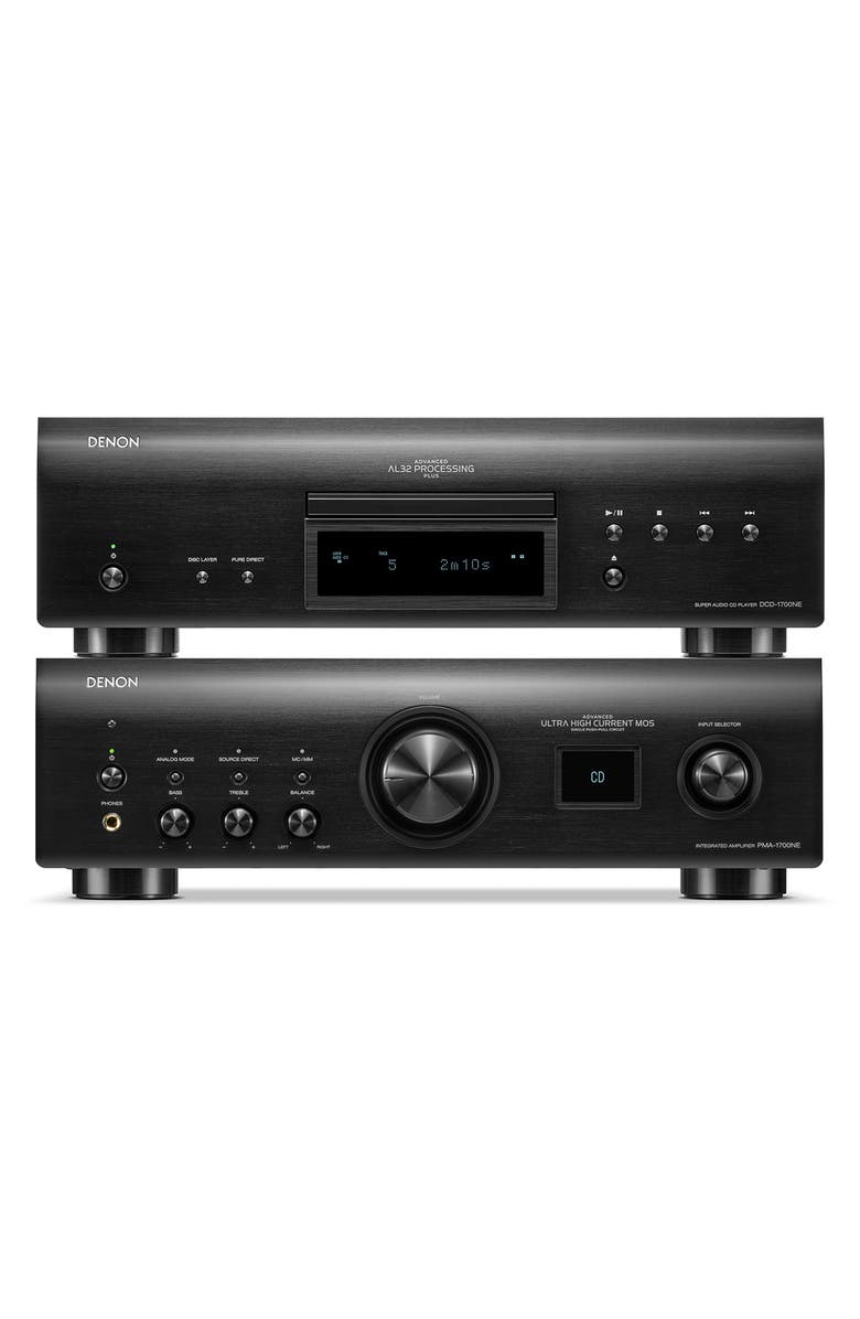 Denon PMA-1700NE 140W Integrated Amplifier with DCD-1700NE CD/SACD Player with Advanced AL32 Processing Plus, Main, color, Black