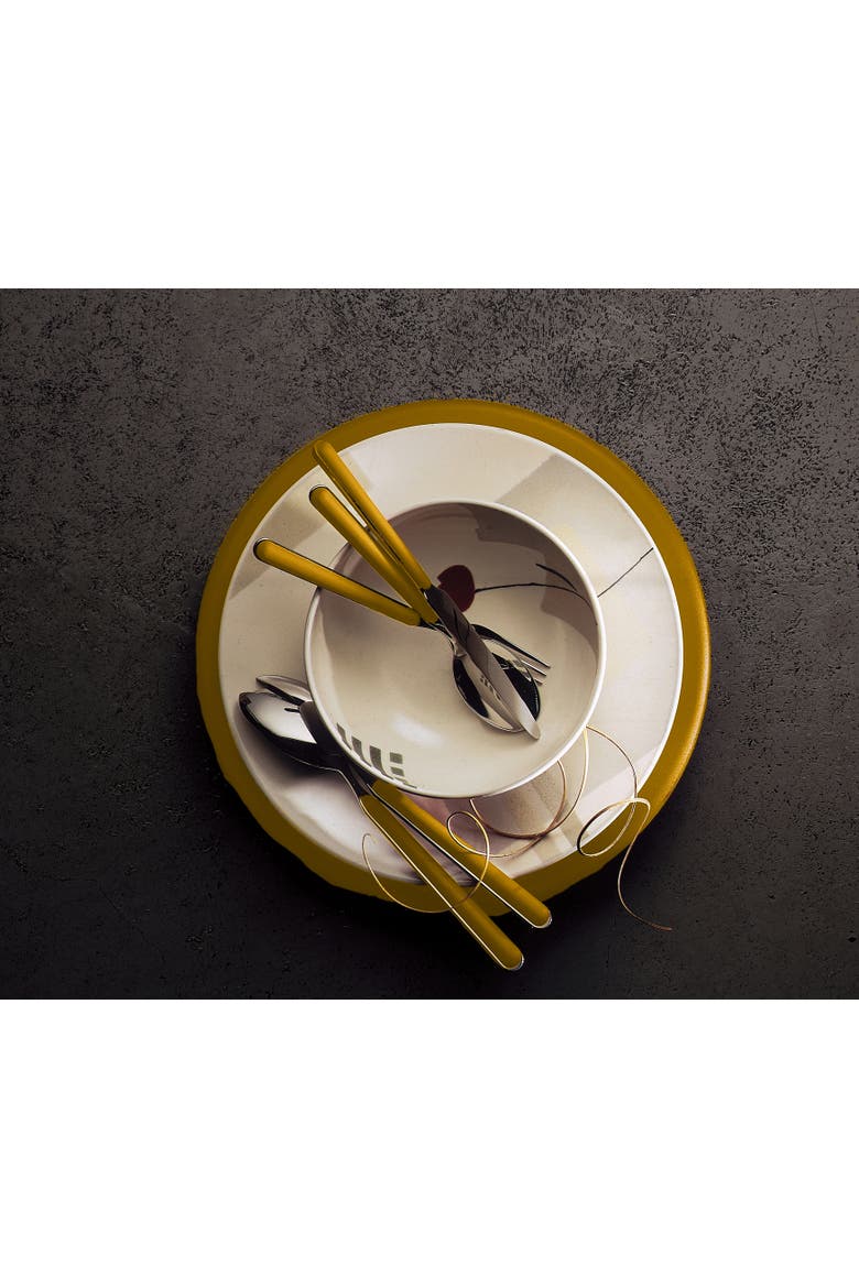 Fantasia Flatware  Set - 5 Pieces, Alternate, color, Mustard