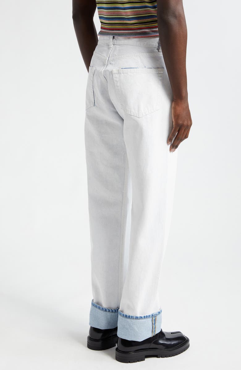 Maison Margiela Bianchetto Hand Painted Denim Jeans, Alternate, color, White Paint