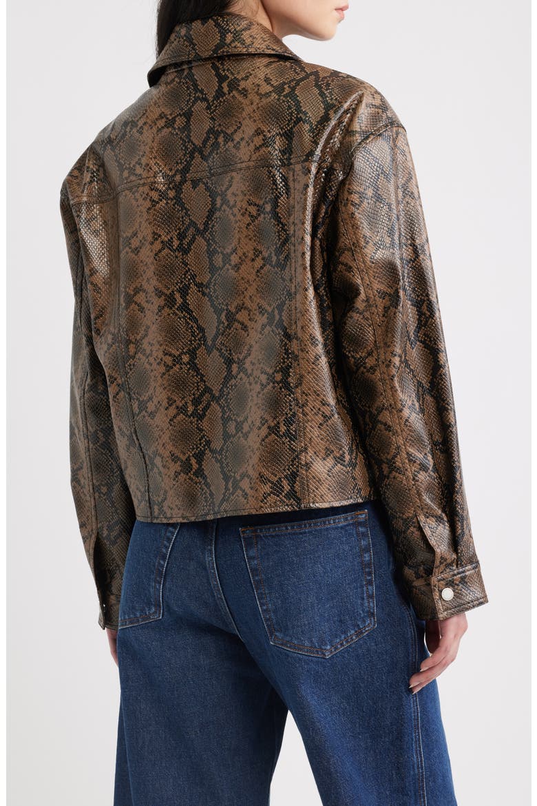 Faux Snakeskin Jacket, Alternate, color, BROWN SNAKE