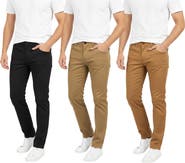 BenBen Mens 3 Pack Chinos Slim Fit Stretch Pants
