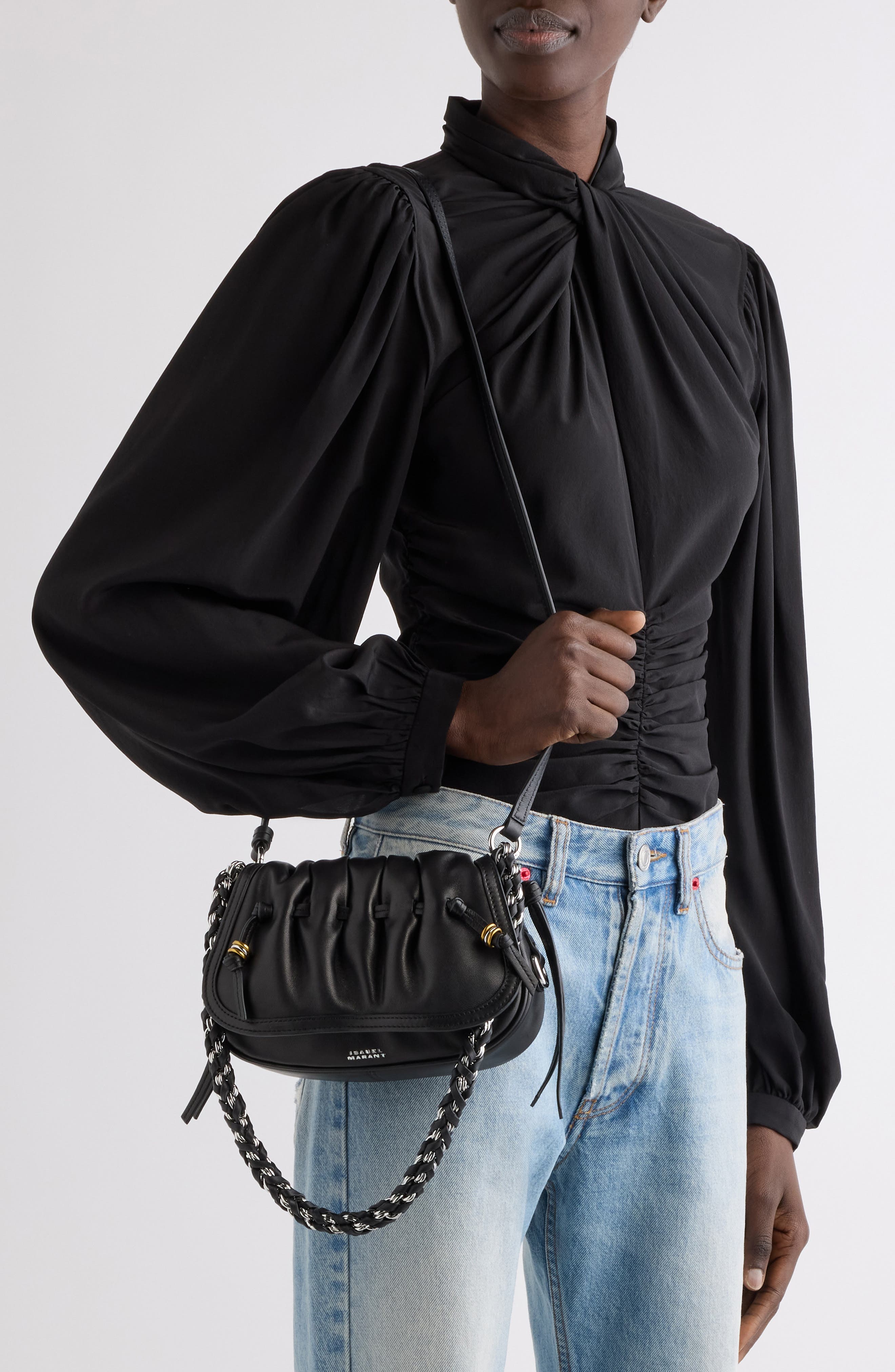 Bolton XS Leather Crossbody Bag, Alternate, color, BLACK 01BK