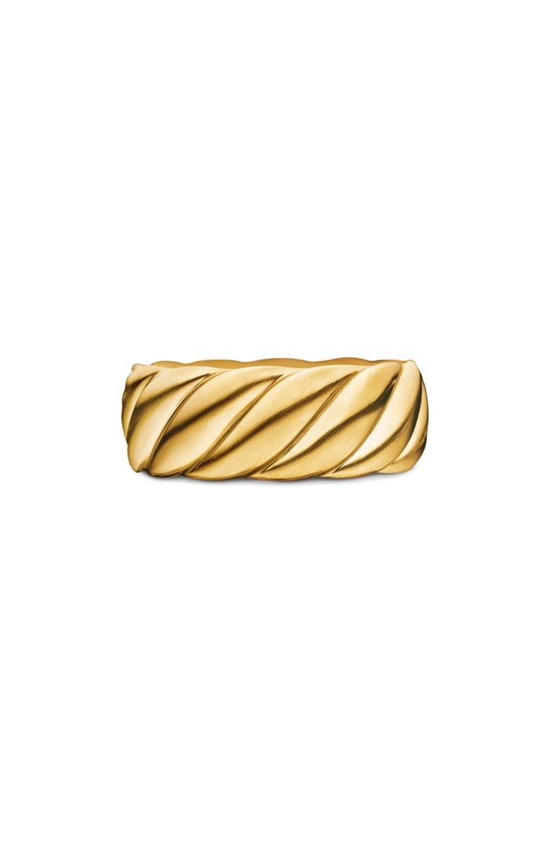 David Yurman Sculpted Cable Contour Band Ring in 18K Yellow Gold, 9mm, Main, color, 18K Yellow Gold