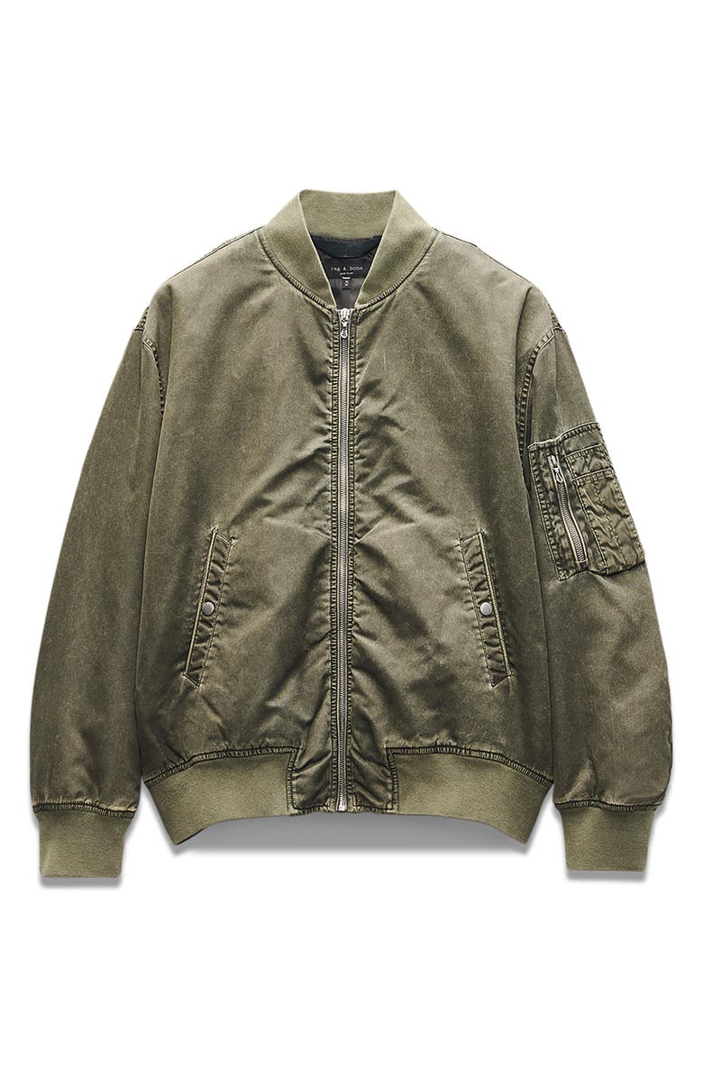 rag & bone Manston Nylon Bomber Jacket, Alternate, color, Army