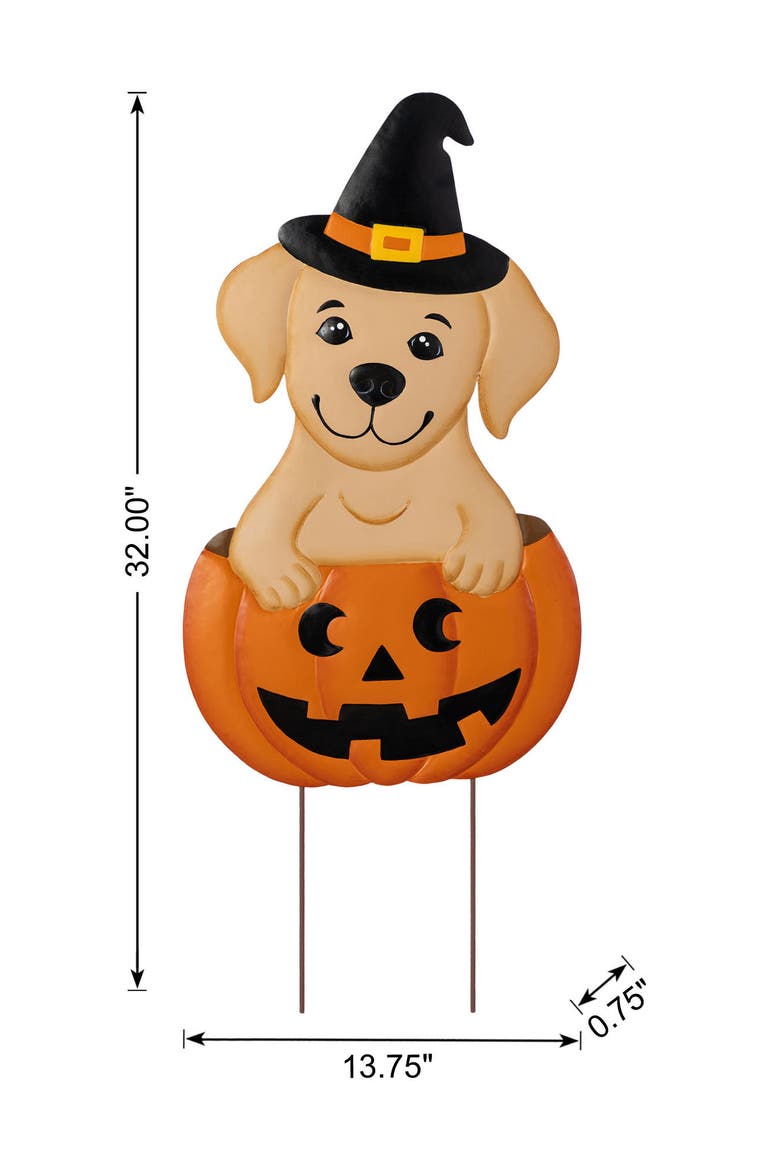 Halloween Metal Cat Dog or Cow Yard Stakes, Alternate, color, Brown