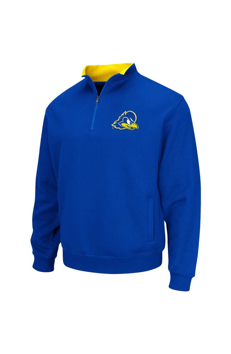 COLOSSEUM Men's Colosseum Royal Delaware Fightin' Blue Hens Tortugas Logo Quarter-Zip Pullover Jacket, Alternate, color, Royal