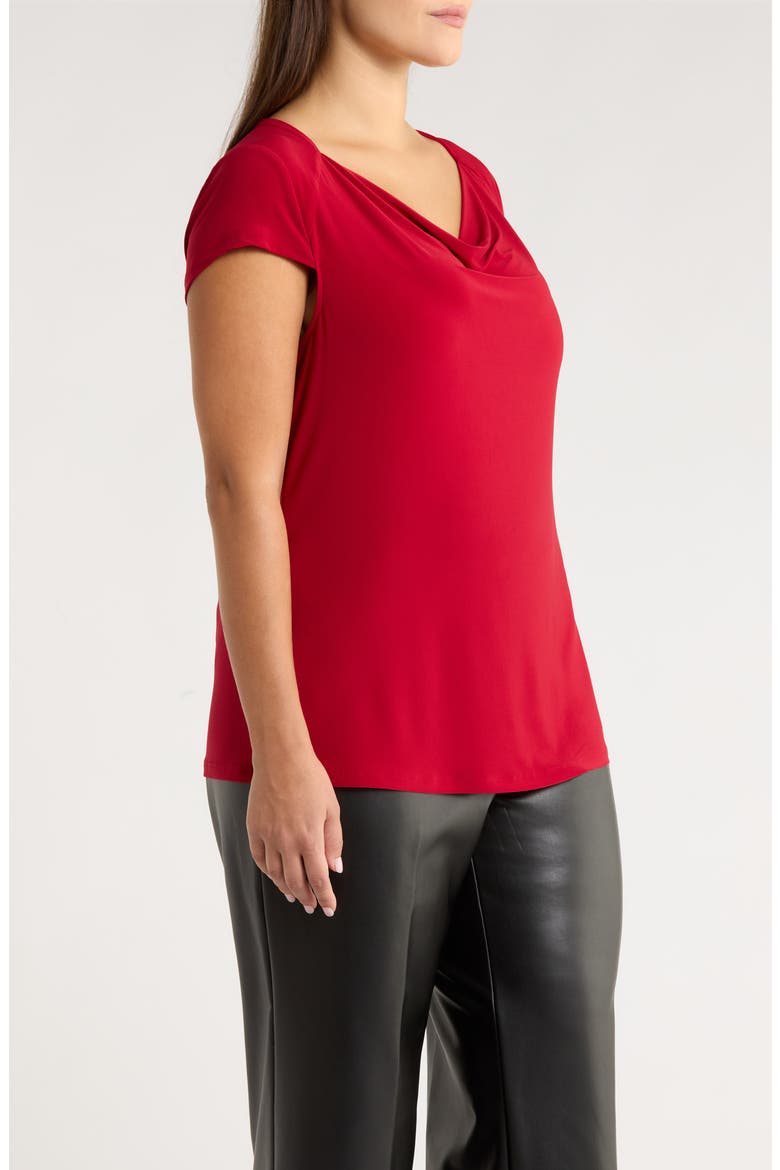 Cowl Neck Top, Alternate, color, FIRE RED
