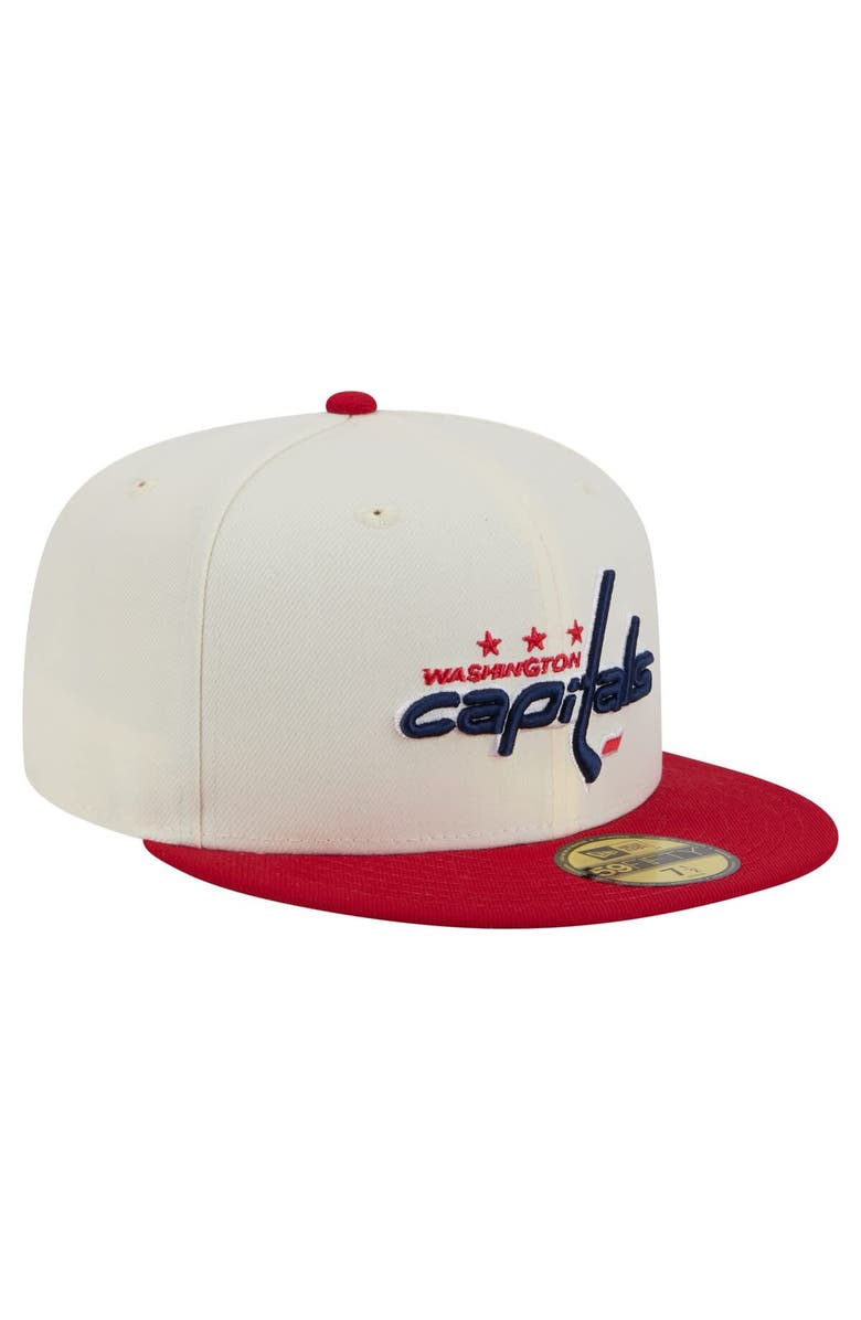 New Era Men's New Era  White Washington Capitals Chrome Two-Toned 59FIFTY Fitted Hat, Alternate, color, Cream