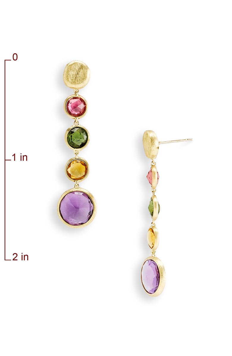 Marco Bicego 'Jaipur' Semiprecious Stone Linear Earrings, Alternate, color, Gold