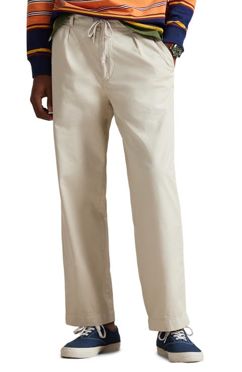 Prepster Pleated Cotton Twill Easy Drawstring Pants