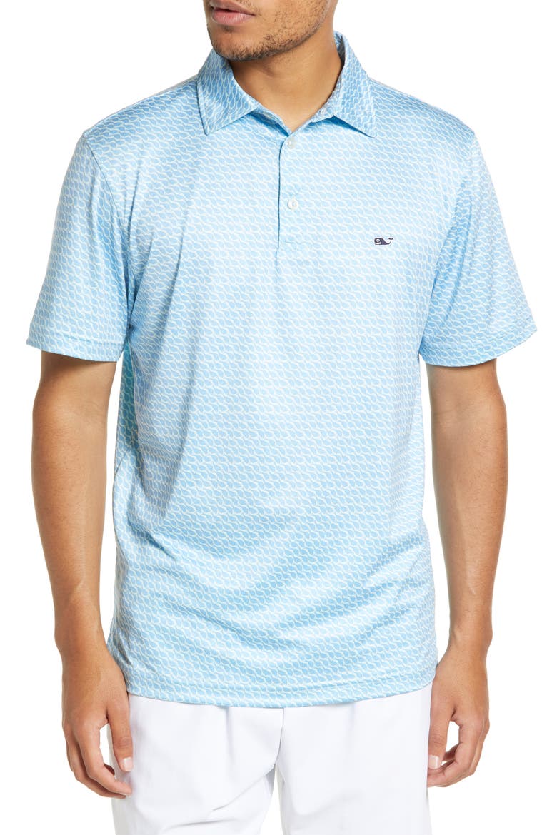 Men's Sankaty Performance Polo, Main, color, FISH OCEAN BREEZE