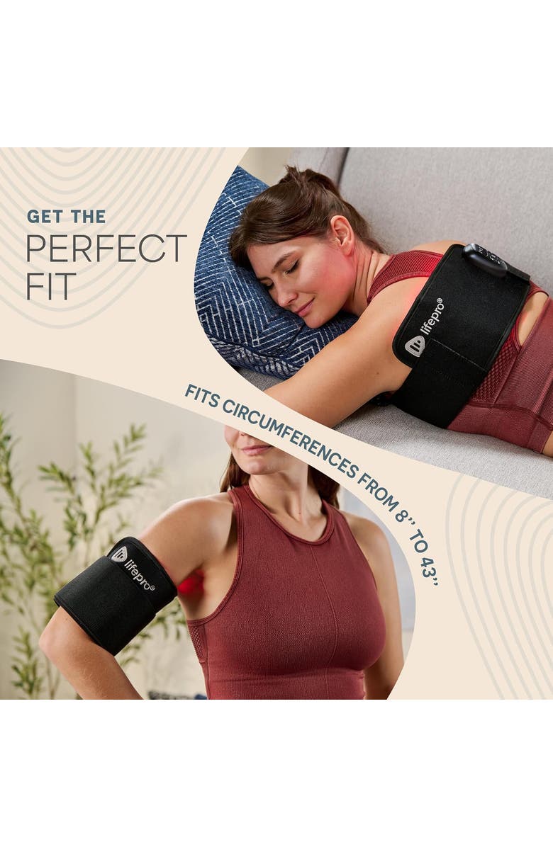 Lifepro Allevared Micro Red Light Therapy Belt  660nm & 850nm Near Infrared Red Light Pad, Alternate, color, Black