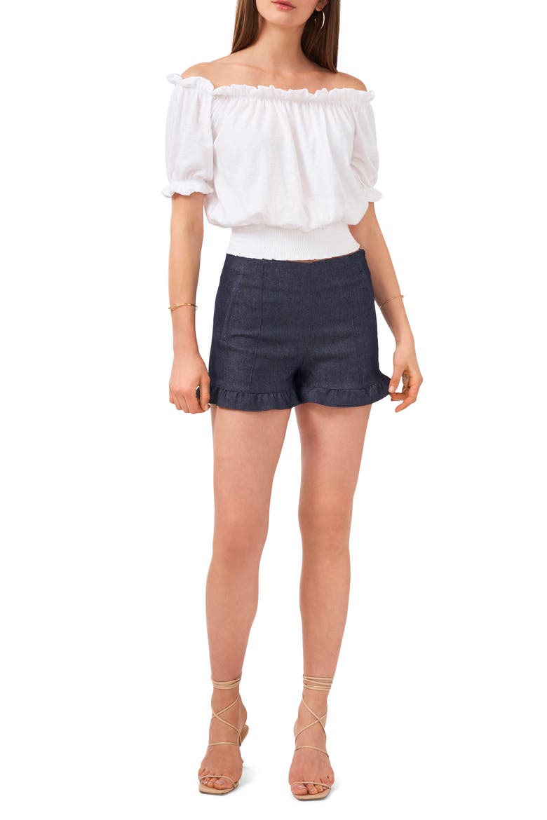 Ruffle Shorts, Alternate, color, INDIGO