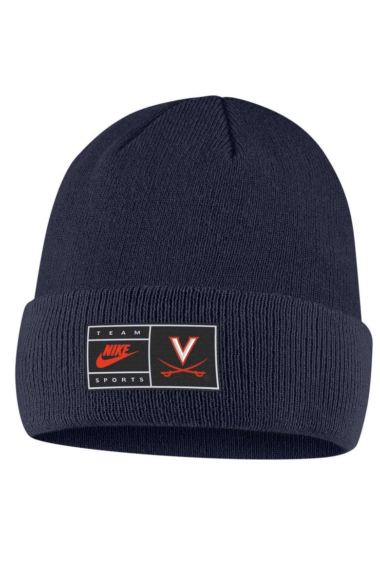 Men's Nike Navy Virginia Cavaliers Utility Cuffed Knit Hat, Main, color, Navy