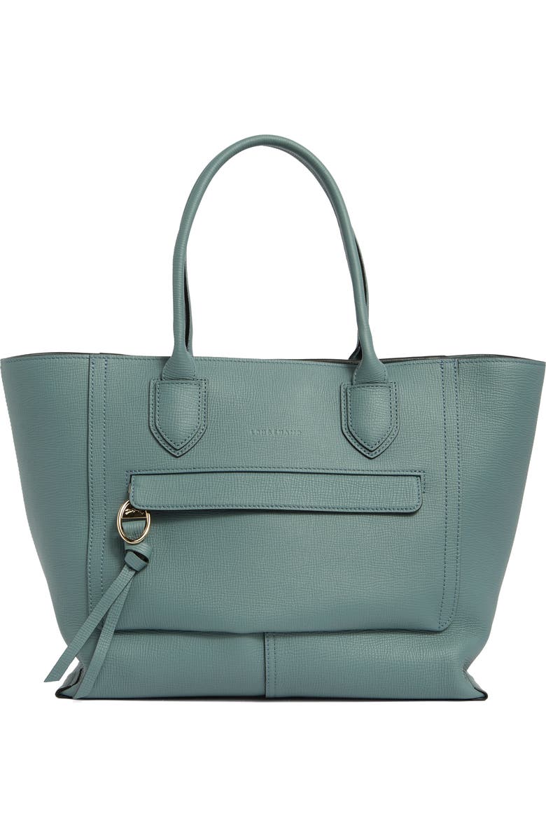 Longchamp Large Mailbox Leather Top Handle Bag, Main, color, Sage