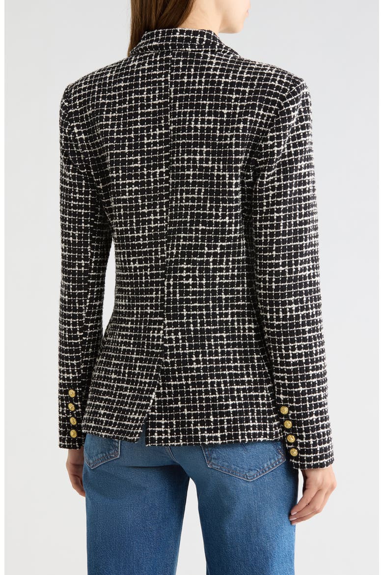 Colin Double Breasted Blazer, Alternate, color, BLACK/ ECRU