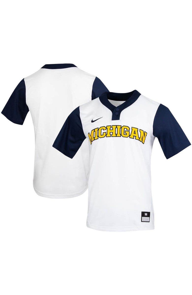 Nike Unisex Nike White Michigan Wolverines Replica Softball Jersey, Main, color, White